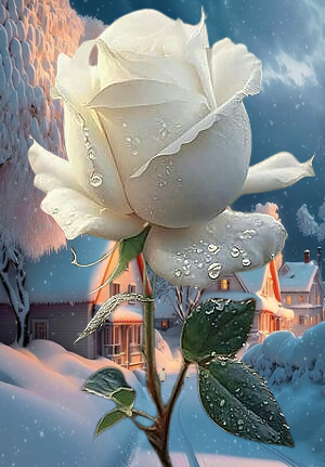 Serduszka, kwiaty - otulone śniegiem - od Wandeczki - dziękuję  .png
